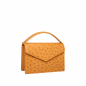 Preview: Small Handle Bag made of ostrich leather yellow